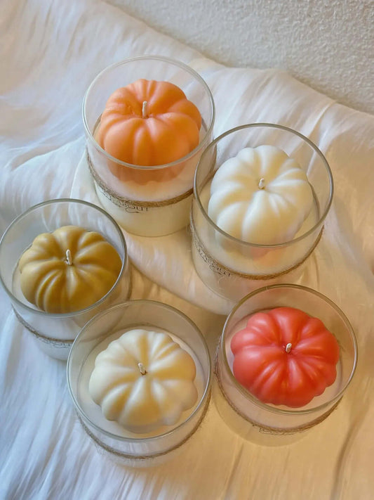 Handmade Pumpkin Candle in Glass Jar