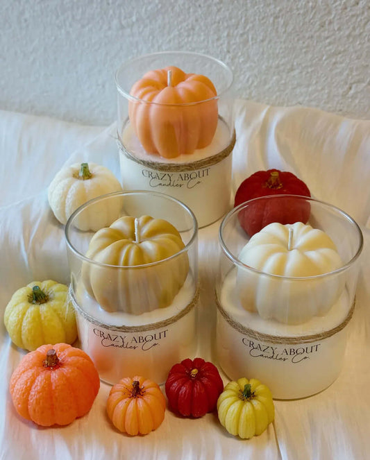 Handmade Pumpkin Candle in Glass Jar